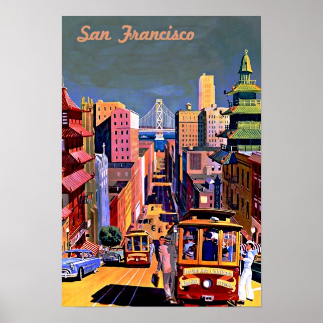Poster de viagens Vintage San Francisco (Frente)