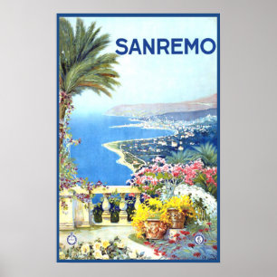 Poster de viagens Vintage San Remo Itália Europa