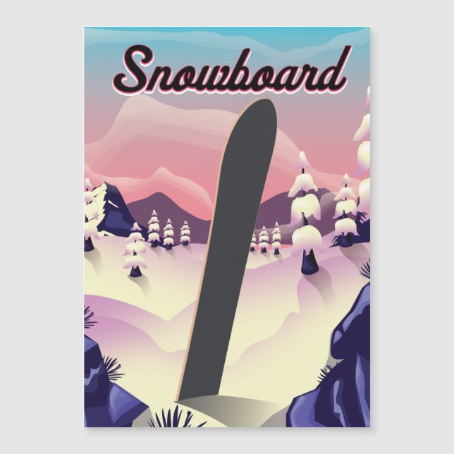 Poster de viagens Vintage Snowboard (Frente)