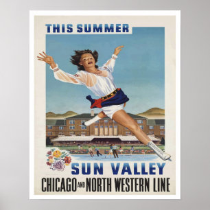 Poster de viagens Vintage Sun Valley