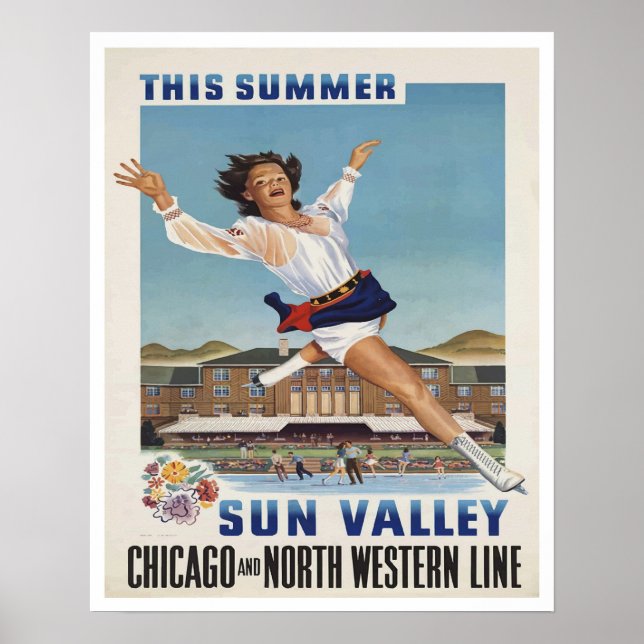 Poster de viagens Vintage Sun Valley (Frente)