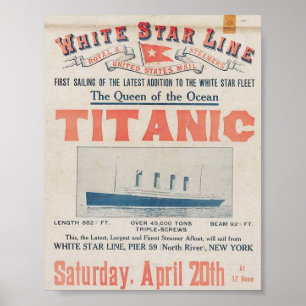 Poster de viagens Vintage Titanic