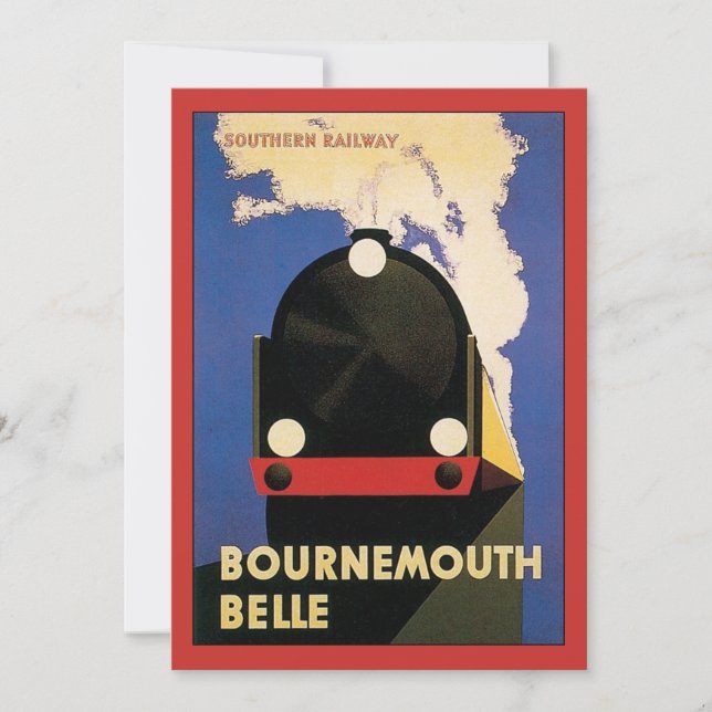 Poster de viagens vintage, trem Bournemouth Belle (Frente)
