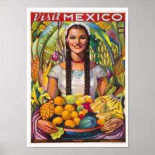 Poster de viagens Vintage Visite o México