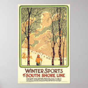 Poster de viagens Vintage Winter Sports