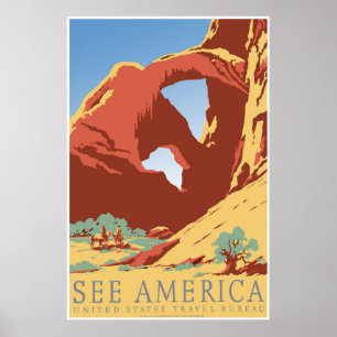 poster de viagens Vintage WPA "Veja a América"