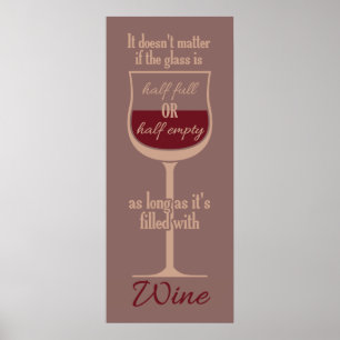 Poster de vidro de vinho tinto