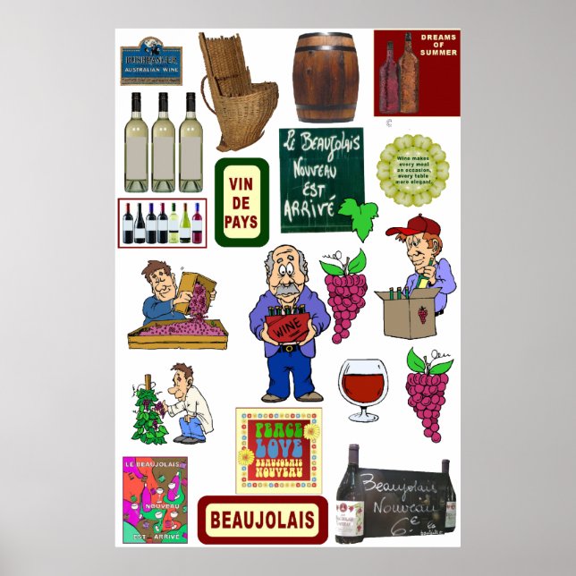 Poster de vinho, Beaujolais Nouveau (Frente)