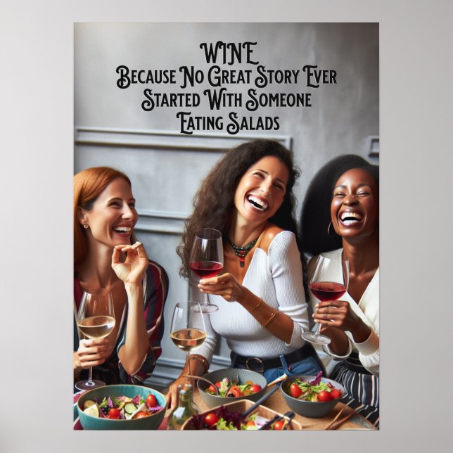 Poster de vinho para mulheres, Arte de Parede de V (Frente)