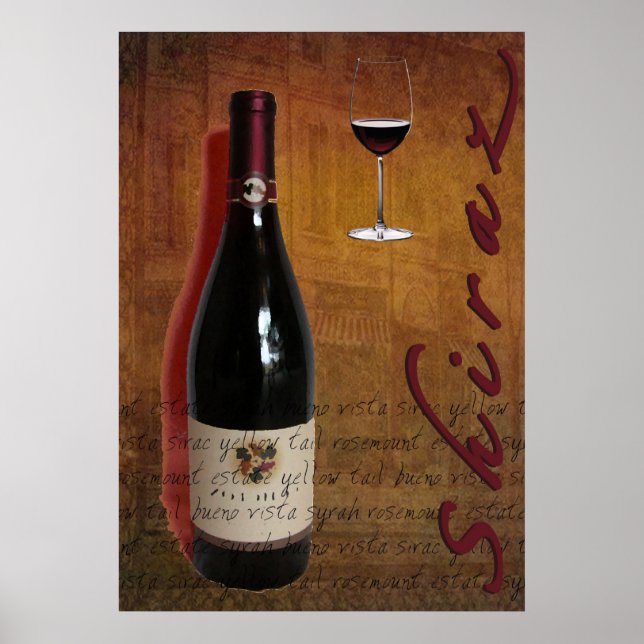 poster de vinho shiraz (Frente)