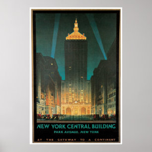 Poster De "vintage da construção central New York"