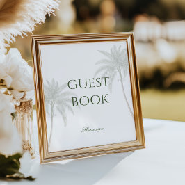 Poster de Vintage Palm Tree Weding Guest Book
