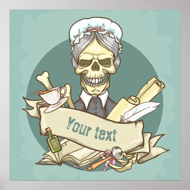 Poster de Vintage Skull personalizável (Frente)