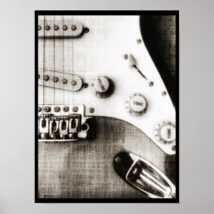 Poster de Violão Elétrico Sketchy