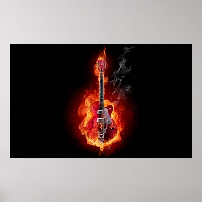 Poster de Violão Flaming (Frente)