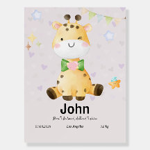Poster de viveiro personalizado - Design de girafa