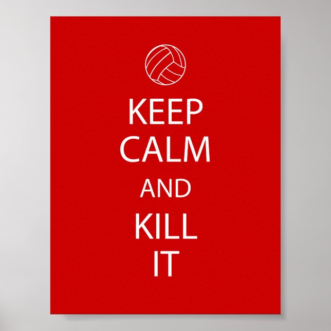 Poster de Voleibol Red Keep Calm (Frente)