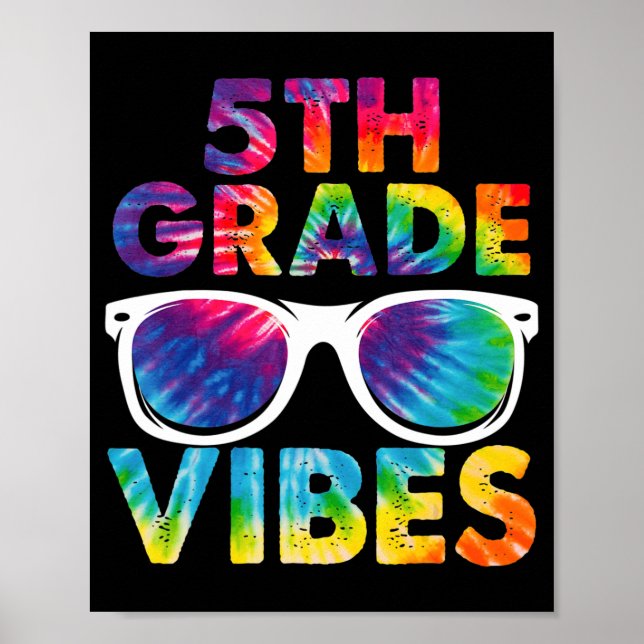 Poster De Volta À 5 Da Escola Vibes Tie Dye Quinto Grau (Frente)