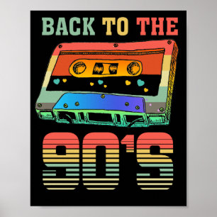 Poster De volta à cassete 90er do partido retrô