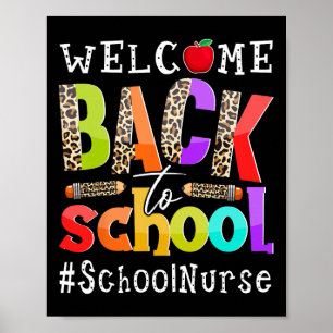 Poster De Volta À Enfermeira Da Escola Primeiro Dia De Le