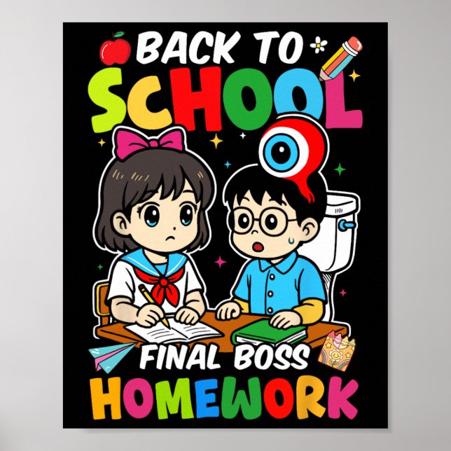 Poster De Volta à Escola 2025 Tarefa Final Boss  (Frente)