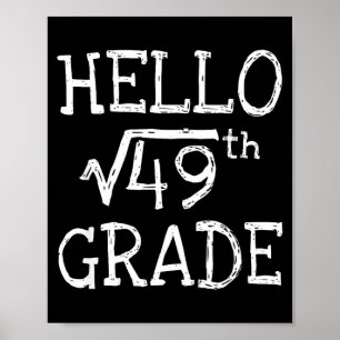 Poster De volta à escola 7ª série raiz quadrada de 49 mat