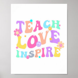 Poster De Volta À Escola Ensinar Amor Inspira Professores