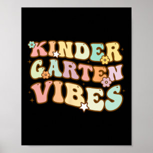 Poster De Volta À Escola Jardim De Infância Vibes Retro P