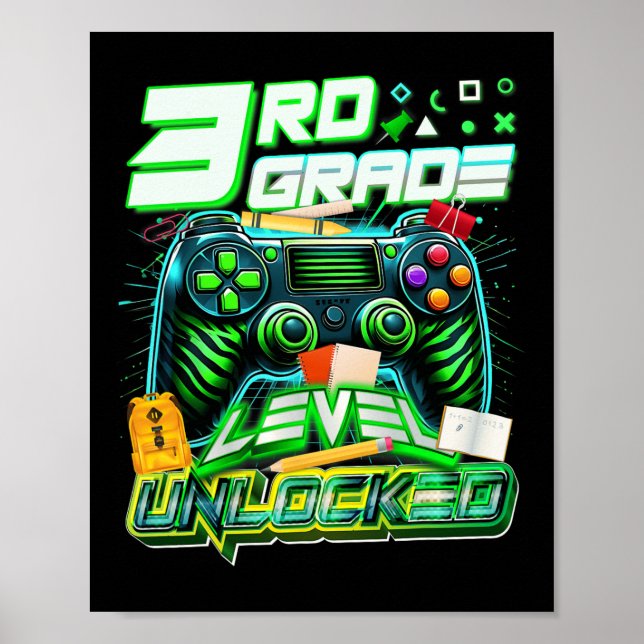 Poster De Volta à Escola Nível 3ª Série Desbloqueado Game (Frente)