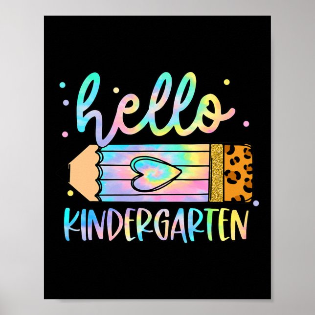 Poster De Volta À Escola Olá Jardim De Infância Leopard T (Frente)