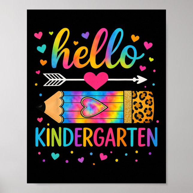 Poster De Volta à Escola Olá Jardim de Infância Leopardo  (Frente)
