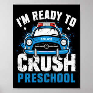 Poster De Volta à Escola Primeiro Dia do Pré-Escolar Carr