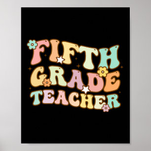 Poster De Volta À Escola Professora Do Quinto Grau Crianç