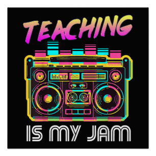 Póster De Volta à Escola Retro Ensino é Minha Paixão 80s