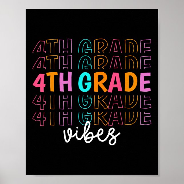 Poster De Volta à Escola Vibes da 4ª Série Retro Professo (Frente)