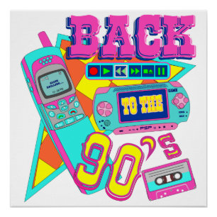 Póster De volta ao Neon Arcade dos anos 90
