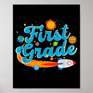 Poster De volta às aulas professor de espaço exterior pri