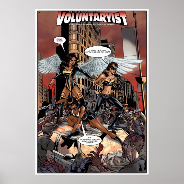 Poster de Voluntariado contra Zombies Estatistas - (Frente)