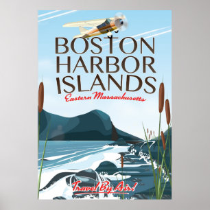 poster de Voo de Massachusetts em Boston Harbor