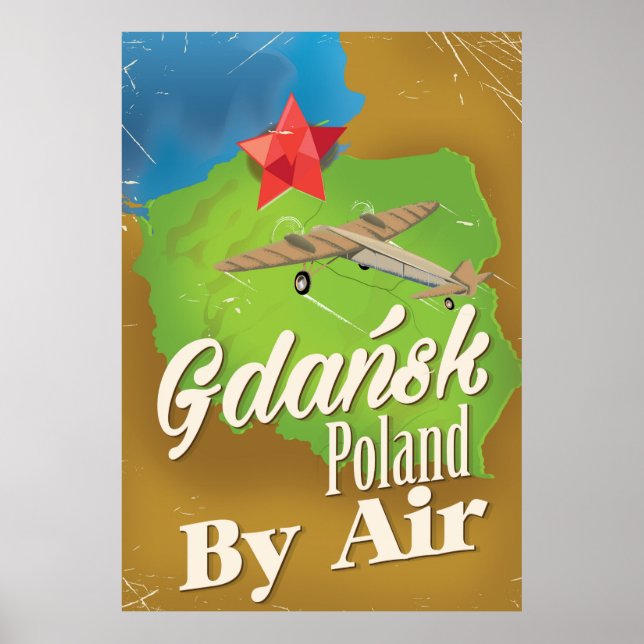 Poster de voo de Polônia de Gdańsk (Frente)