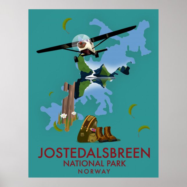 Poster de Voo do Parque Nacional Jostedalsbreen (Frente)
