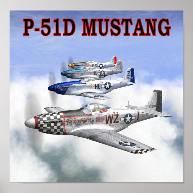 Poster DE VOO P-51 MUSTANG (Frente)
