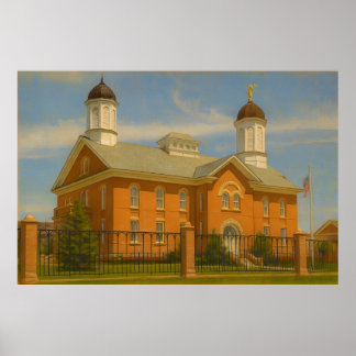 Poster de Wall Art do Vernal Utah Temple Painting™