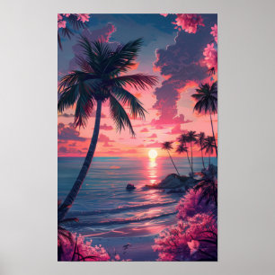 Poster de Wall Art do Vista de praia tropical
