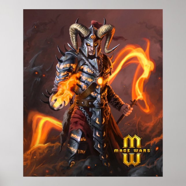 Poster de Warlock da Mage Wars® (20x24) (Frente)
