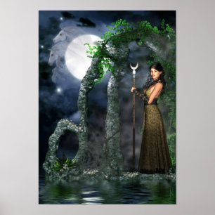 Poster de Wiccan - deusa "Selene" da lua [A3]