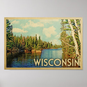 Poster de Wisconsin - Lake Viagens vintage