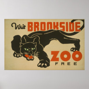 Poster de WPA do jardim zoológico de Brookside de