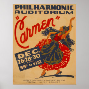 Poster de WPA do teatro do vintage da ópera de