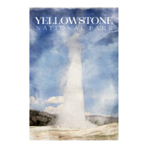 Poster de Yellowstone, Impressão de Geyser antiga